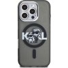 Karl Lagerfeld IML Glitter Karl and Choupette Sketch MagSafe Zadní Kryt pro iPhone 16 Pro Max Black