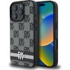 DKNY PU Leather Checkered Pattern and Stripe Zadní Kryt pro iPhone 16 Pro Max Black