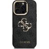 Guess PU 4G Metal Logo Stand Camera Frame Zadní Kryt pro iPhone 16 Pro Max Black