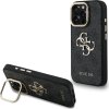 Guess PU 4G Metal Logo Stand Camera Frame Zadní Kryt pro iPhone 16 Pro Max Black