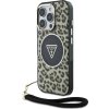 Guess IML Leopard Triangle Logo Strap MagSafe Zadný Kryt pre iPhone 16 Pro Max Brown