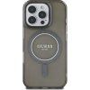 Guess IML Glitter Ring MagSafe Zadní Kryt pro iPhone 16 Pro Max Black