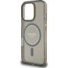 Guess IML Glitter Ring MagSafe Zadní Kryt pro iPhone 16 Pro Max Black