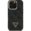 Guess PU 4G Strass Triangle Logo Stand Camera Frame MagSafe Zadný Kryt pre iPhone 16 Pro Max Black