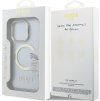 Guess IML Gold Outline Stand Camera Frame MagSafe Zadný Kryt pre iPhone 16 Pro Max Transparent