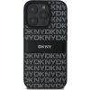DKNY PU Leather Repeat Pattern Tonal Stripe Zadní Kryt pro iPhone 16 Pro Max Black