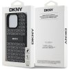 DKNY PU Leather Repeat Pattern Tonal Stripe Zadní Kryt pro iPhone 16 Pro Max Black