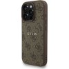 Guess PU Leather 4G Colored Ring Strap MagSafe Zadní Kryt pro iPhone 16 Pro Brown