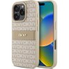 DKNY PU Leather Repeat Pattern Tonal Stripe Zadní Kryt pro iPhone 16 Pro Pink