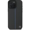 Mercedes Leather Blue Stripe MagSafe Zadní Kryt pro iPhone 16 Pro Anthracite Grey