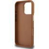 Guess PU Grained 4G Logo Stand Camera Frame Zadní Kryt pro iPhone 16 Pro Brown