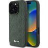 DKNY PU Leather Grid Pattern Magsafe Zadní Kryt pro iPhone 16 Pro Green