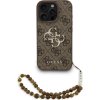 Guess PU 4G Metal Logo Strap Zadní Kryt pro iPhone 16 Pro Brown