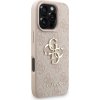 Guess PU 4G Metal Logo Strap Zadní Kryt pro iPhone 16 Pro Pink