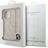 Guess PU 4G Metal Logo Strap Zadní Kryt pro iPhone 16 Pro Pink