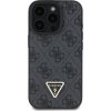 Guess PU 4G Strass Triangle Metal Logo Zadní Kryt + Crossbody Popruh pro iPhone 16 Pro Black