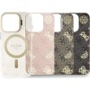 Guess PC/TPU Electroplated Stand Camera Frame MagSafe Zadný Kryt s Vymeniteľným Pozadím pre iPhone 16 Pro