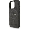 Guess PU Leather 4G Colored Ring Strap MagSafe Zadní Kryt pro iPhone 16 Pro Black