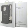 Guess PU Leather 4G Colored Ring Strap MagSafe Zadní Kryt pro iPhone 16 Pro Black