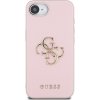 Guess PU Grained 4G Metal Logo Zadní Kryt pro iPhone 16e Pink