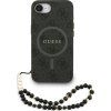 Guess PU Leather 4G Colored Ring Strap MagSafe Zadní Kryt pro iPhone 16e/17e Black
