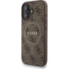 Guess PU Leather 4G Colored Ring Strap MagSafe Zadní Kryt pro iPhone 16 Brown