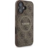Guess PU Leather 4G Colored Ring Strap MagSafe Zadní Kryt pro iPhone 16 Brown