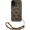 Guess PU Leather 4G Colored Ring Strap MagSafe Zadní Kryt pro iPhone 16 Brown