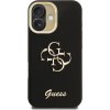 Guess PU Grained 4G Logo Stand Camera Frame Zadný Kryt pre iPhone 16 Black