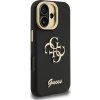 Guess PU Grained 4G Logo Stand Camera Frame Zadný Kryt pre iPhone 16 Black