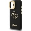 Guess PU Grained 4G Logo Stand Camera Frame Zadný Kryt pre iPhone 16 Black