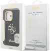 Guess PU Grained 4G Logo Stand Camera Frame Zadný Kryt pre iPhone 16 Black