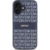 DKNY PU Leather Repeat Pattern Tonal Stripe Zadní Kryt pro iPhone 16 Blue