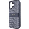 DKNY PU Leather Repeat Pattern Tonal Stripe Zadní Kryt pro iPhone 16 Blue