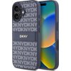 DKNY PU Leather Repeat Pattern Tonal Stripe Zadní Kryt pro iPhone 16 Blue
