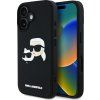 Karl Lagerfeld 3D Rubber Double Heads Zadní Kryt pro iPhone 16 Black