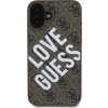 Guess PU Leather 4G Big Love Logo MagSafe Zadní Kryt pro iPhone 16 Brown