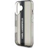 Karl Lagerfeld IML Stripe Logo Zadní Kryt pro iPhone 16 Black