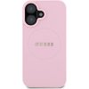 Guess PU Grained Classic Logo MagSafe Zadní Kryt pro iPhone 16 Pink