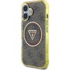 Guess IML 4G Glitter and Triangle Logo MagSafe Zadný Kryt pre iPhone 16 Brown