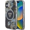 Guess IML Glitter Magnolia and Triangle Logo MagSafe Zadní Kryt pro iPhone 16 Black