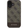 Guess PU 4G Stripe Zadní Kryt pro iPhone 16 Brown