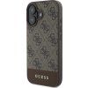 Guess PU 4G Stripe Zadní Kryt pro iPhone 16 Brown
