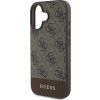 Guess PU 4G Stripe Zadní Kryt pro iPhone 16 Brown
