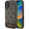 Guess PU 4G Stripe Zadní Kryt pro iPhone 16 Brown