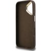 Guess PU 4G Metal Logo Stand Camera Frame Zadní Kryt pro iPhone 16 Brown