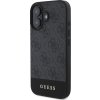 Guess PU 4G Stripe Zadní Kryt pro iPhone 16 Grey