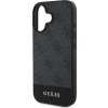 Guess PU 4G Stripe Zadní Kryt pro iPhone 16 Grey