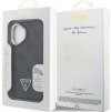 Guess PU 4G Strass Triangle Logo Stand Camera Frame MagSafe Zadní Kryt pro iPhone 16 Black
