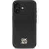 DKNY PU Leather Repeat Pattern Stack Logo MagSafe Zadní Kryt pro iPhone 16 Black